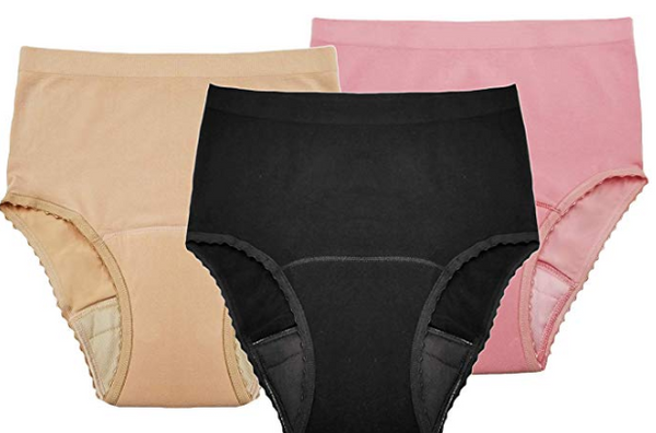  AIRCUTE Washable Urinary Incontinence Underwear For Women,  Absorbent Seamless High Waist Panties For Leaks, 3 Pack