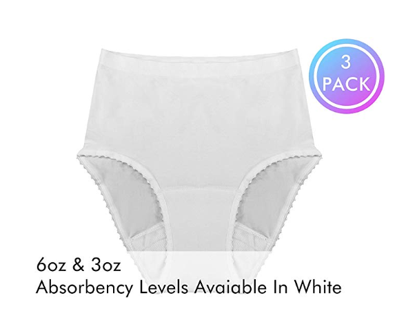 Women's Incontinence Underwear, Washable Absorbent Classic Briefs, 3+1 FREE  4pk